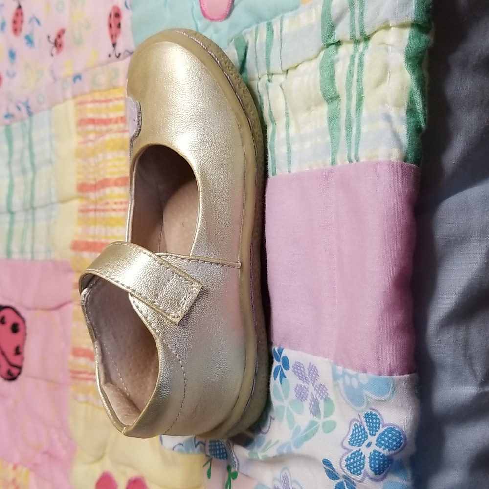 Livie & Luca Gold Metallic Leather  Pio Pio Mary Jane with Purple Bird Size 7 - Picture 4 of 8